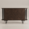 Kensington Wood & Glass Coffee Cabinet 160cm | Luxury Coffee Station Cabinet UAE