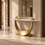 HARRISON WHITE & GOLD COFFEE CONSOLE TABLE
