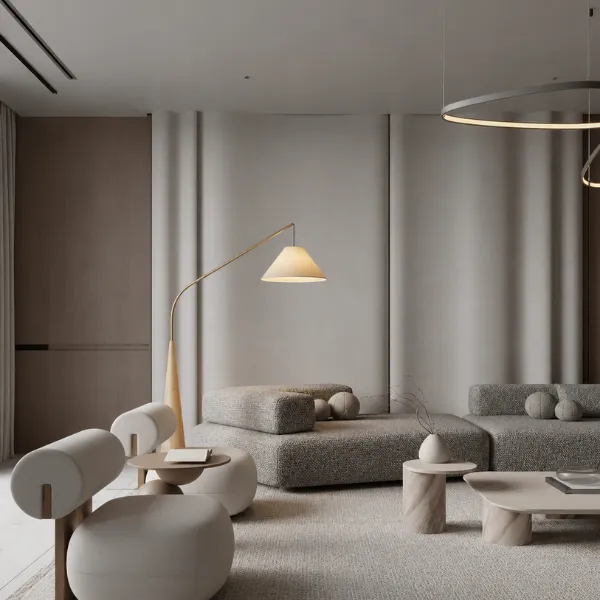 Tall Floor Lamp Alison Luxury Wooden Look Modern 195cm Elegant Lighting 2026