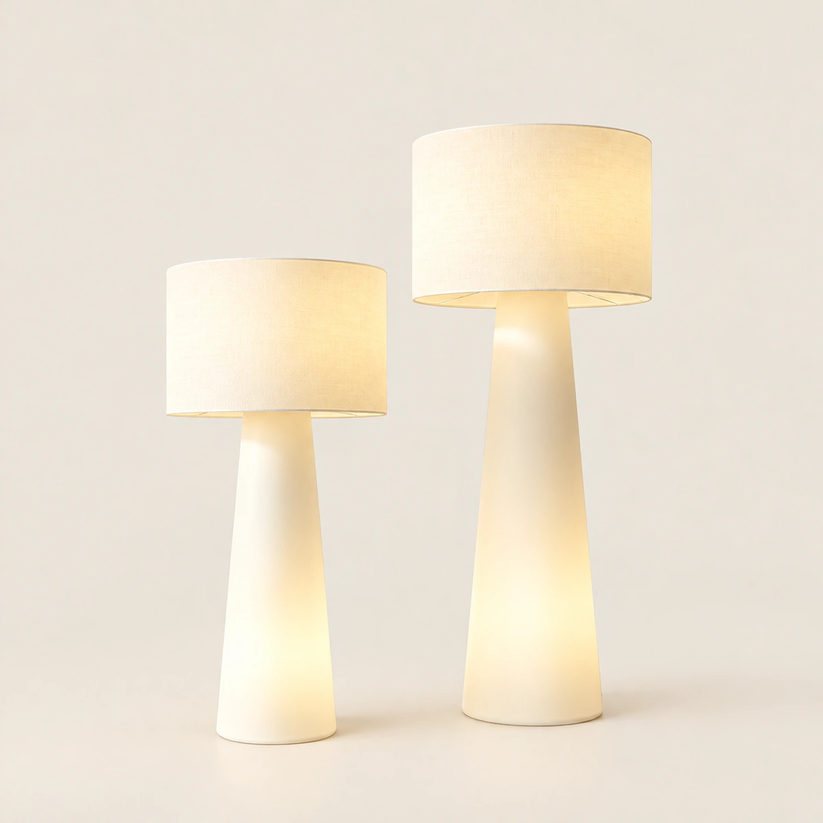 Hamila White Fabric Floor Lamp