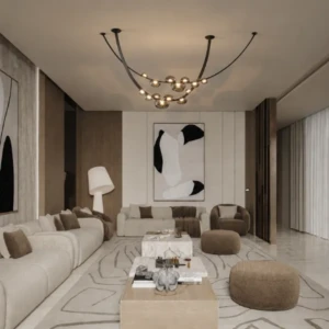 Leather Pendant Light GEM 3M Black Smoke Glass Luxury Linear Chandelier 2026 UAE
