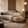 Wooden Floor Lamp with Glass Globe | Majestic Home UAE