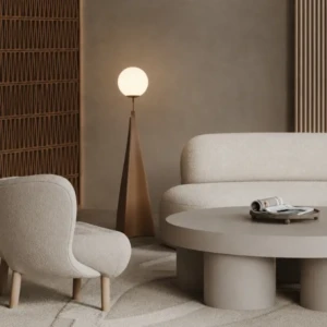 Resin Floor Lamp OLAMO Brown 145cm Modern Glass Luxury Standing Lamp 2026 UAE
