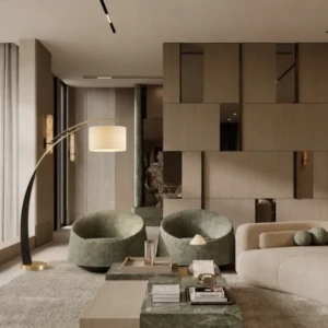 Black Gold Floor Lamp - Arcola | Majestic Home UAE