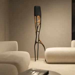 Black Fiberglass Floor Lamp - Balana| Majestic Home UAE