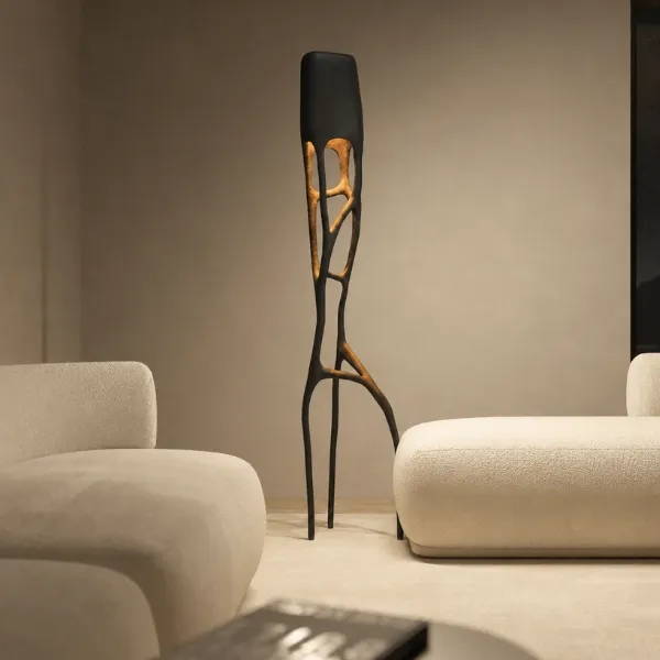 Black Fiberglass Floor Lamp - Balana| Majestic Home UAE