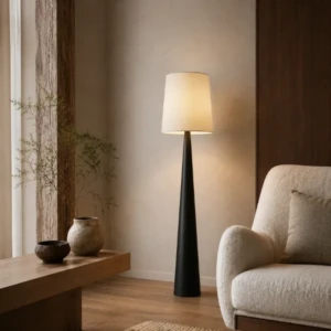 MALON BLACK IRON & FABRIC FLOOR LAMP