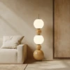 QAMO BURLYWOOD IRON & PE FLOOR LAMP - luxury furniture Dubai UAE