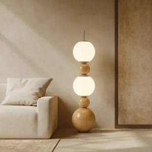 QAMO BURLYWOOD IRON & PE FLOOR LAMP