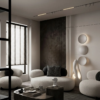 LANAL WHITE POLYSTYRENE FLOOR LAMP - luxury furniture Dubai UAE