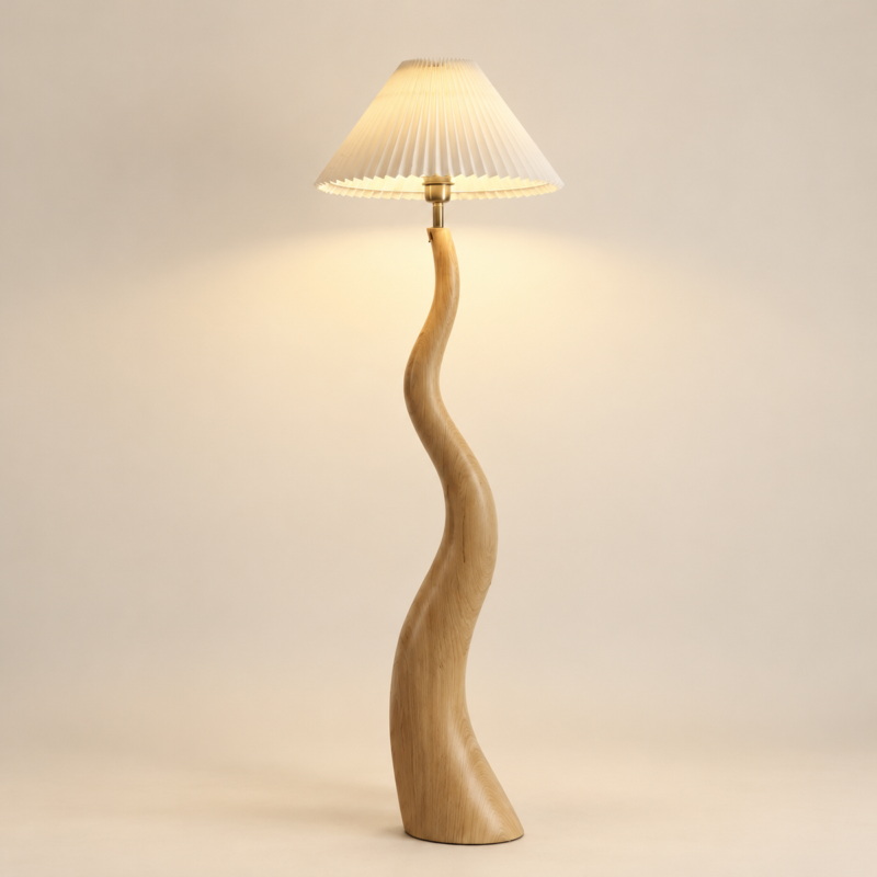 Modern Oak Floor Lamp - Lavana | Majestic Home UAE