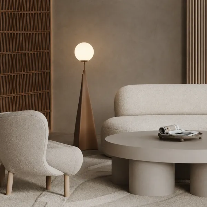 Resin Floor Lamp OLAMO Brown 145cm Modern Glass Luxury Standing Lamp 2026 UAE