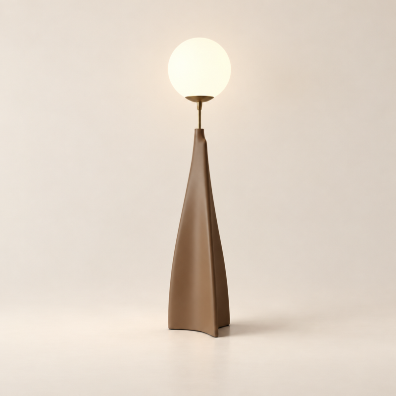 Resin Floor Lamp OLAMO Brown 145cm Modern Glass Luxury Standing Lamp 2026 UAE