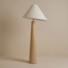 Modern Wood Floor Lamp - Panli | Fabric Shade | Majestic Home