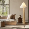 PANLI BURLYWOOD IRON & FABRIC FLOOR LAMP - luxury furniture Dubai UAE