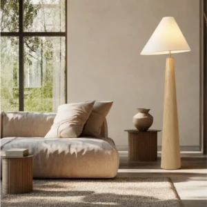 PANLI BURLYWOOD IRON & FABRIC FLOOR LAMP