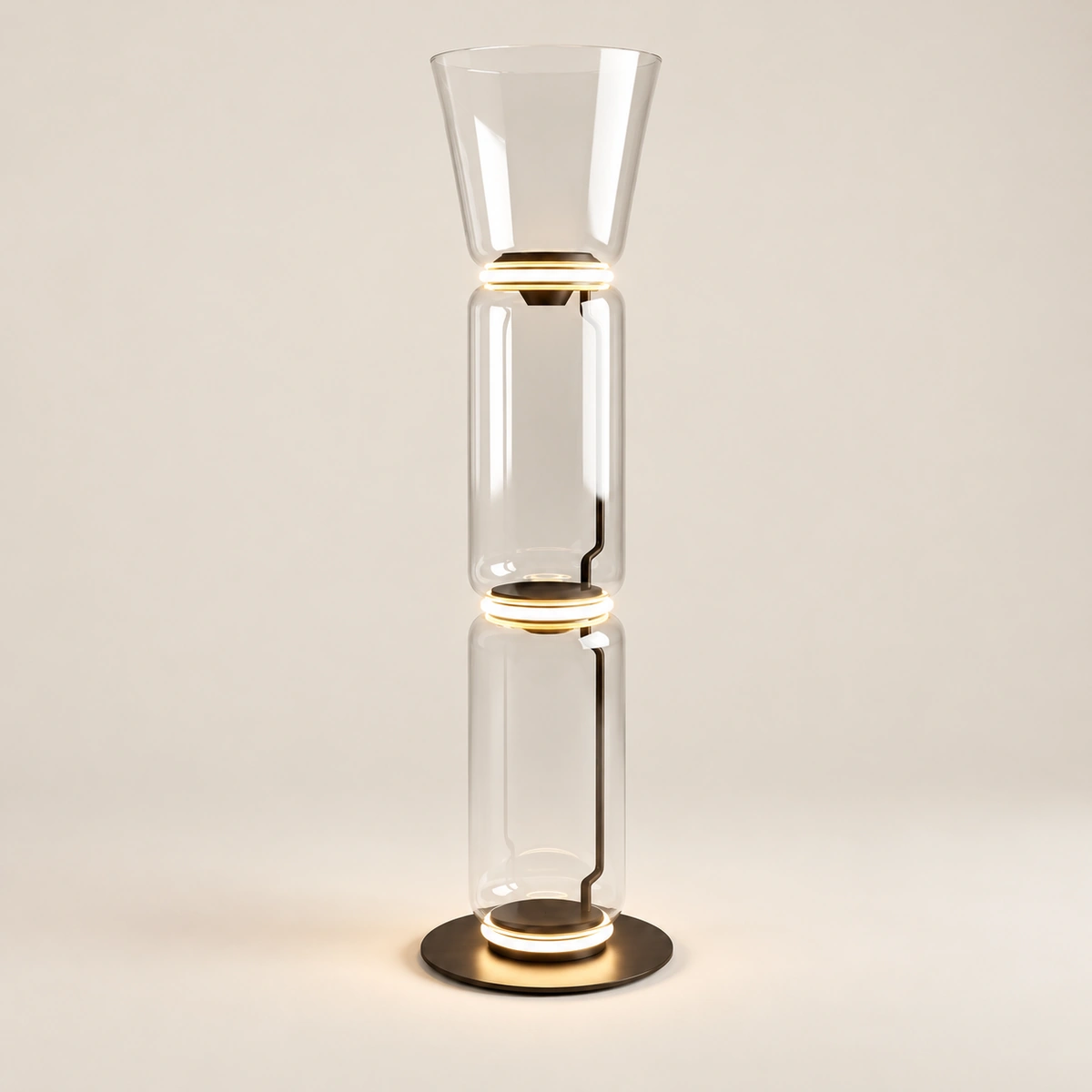 Ramila Iron & Glass Transparent Floor Lamp