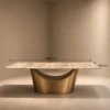 TWINKLE GREY & BRONZE SINTERED STONE TOP DINING TABLE - luxury furniture Dubai UAE