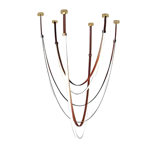Plated Leather Pendant Light