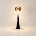 Alita Smoke Grey & Black with Metal & Acrylic Floor Lamp