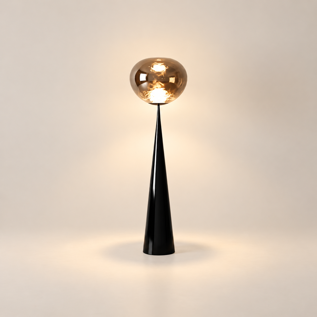 Alita Smoke Grey & Black with Metal & Acrylic Floor Lamp