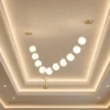 AURELIA GOLD METAL & PE PENDANT LIGHT - luxury furniture Dubai UAE