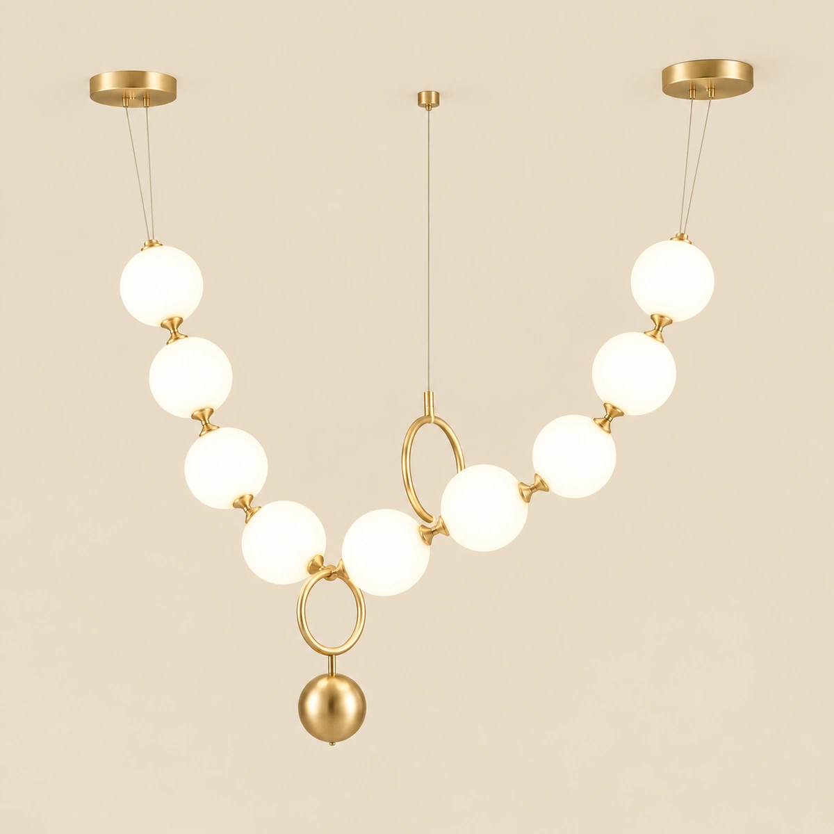 Aurelia Gold Metal & PE Pendant Light