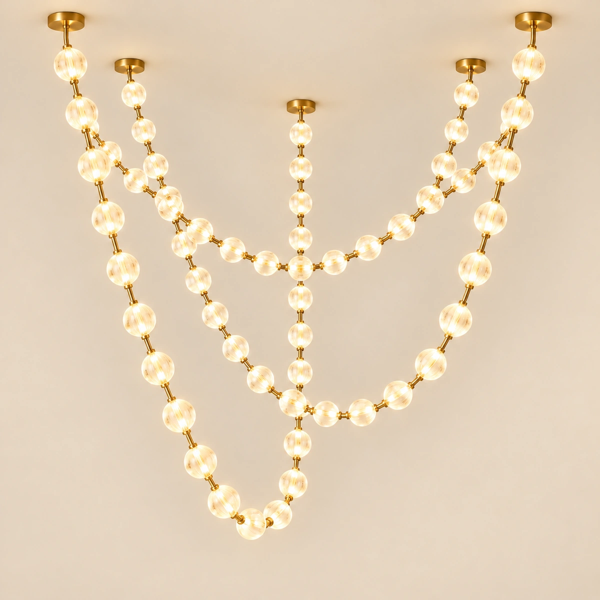 Balinal Gold Metal & Glass Pendant Light