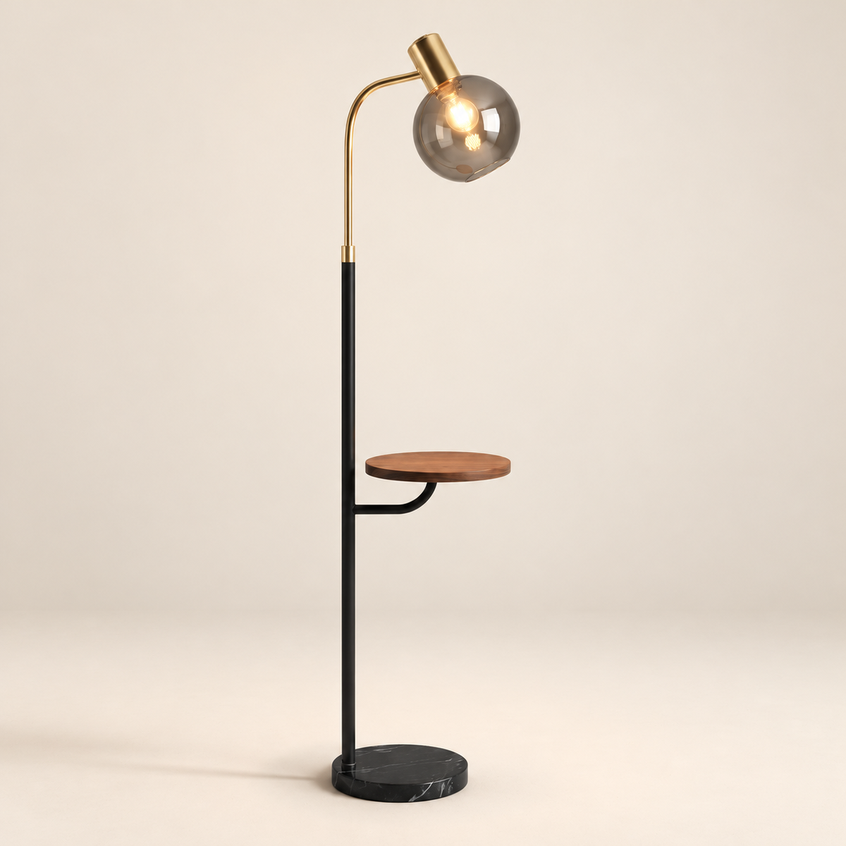 Carilla Black & Gold Metal Floor Lamp