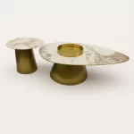 White Sintered Stone Coffee Table