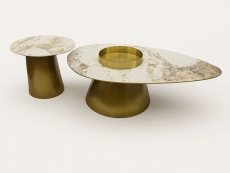 White Sintered Stone Coffee Table