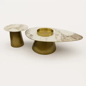 White Sintered Stone Coffee Table