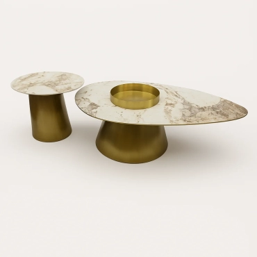 White Sintered Stone Coffee Table