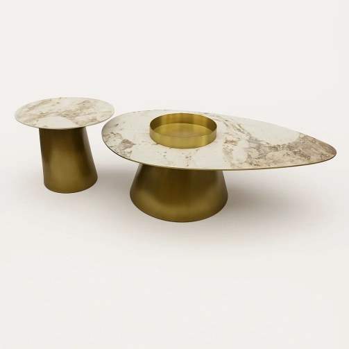 White Sintered Stone Coffee Table