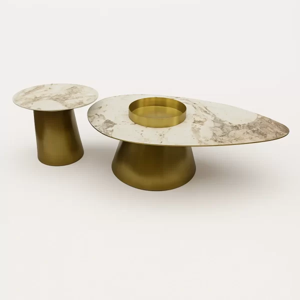 White Sintered Stone Coffee Table