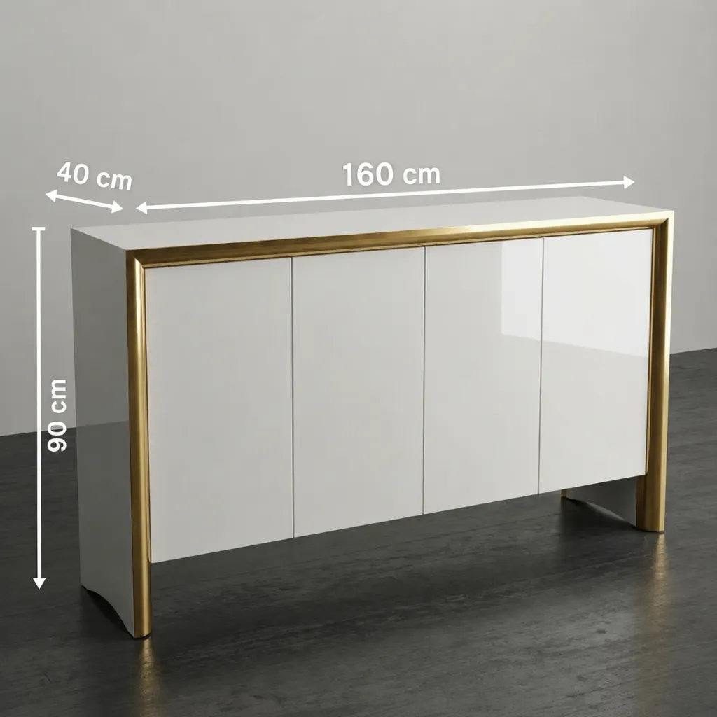 WHITE & GOLD BUFFET CABINET IN UAE