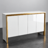 Daklon White & Gold MDF Coffee Cabinet | Luxury Coffee Station Cabinet UAE