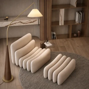 Walnut Floor Lamp LOCANA 195cm Modern Wood Look LED Standing Lamp 2026 UAE