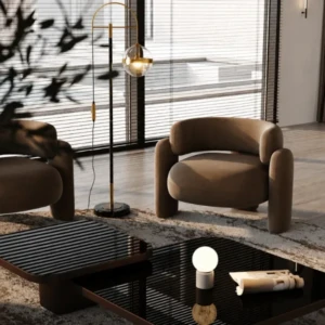 KALITA BLACK & GOLD MARBLE FLOOR LAMP