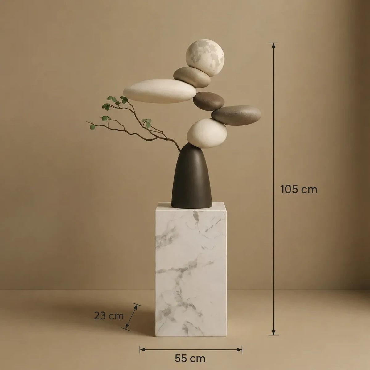KALITAN 105cm Modern Resin Floor Lamp in White & Black | Luxury Floor Lamp UAE
