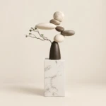 Kalitan Black & White Resin Crafts Floor Lamp