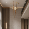 MUSE Stunning 3.5m Double Height Pendant Light in Brown Leather | Luxury Lighting UAE