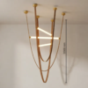 Muse Double Height Brown Leather & Glass Pendant Light - luxury furniture Dubai UAE