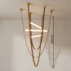 MUSE DOUBLE HEIGHT BROWN LEATHER & GLASS PENDANT LIGHT - luxury furniture Dubai UAE