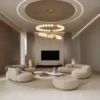 NATALIA GOLD IRON & PE PENDANT LIGHT - luxury furniture Dubai UAE