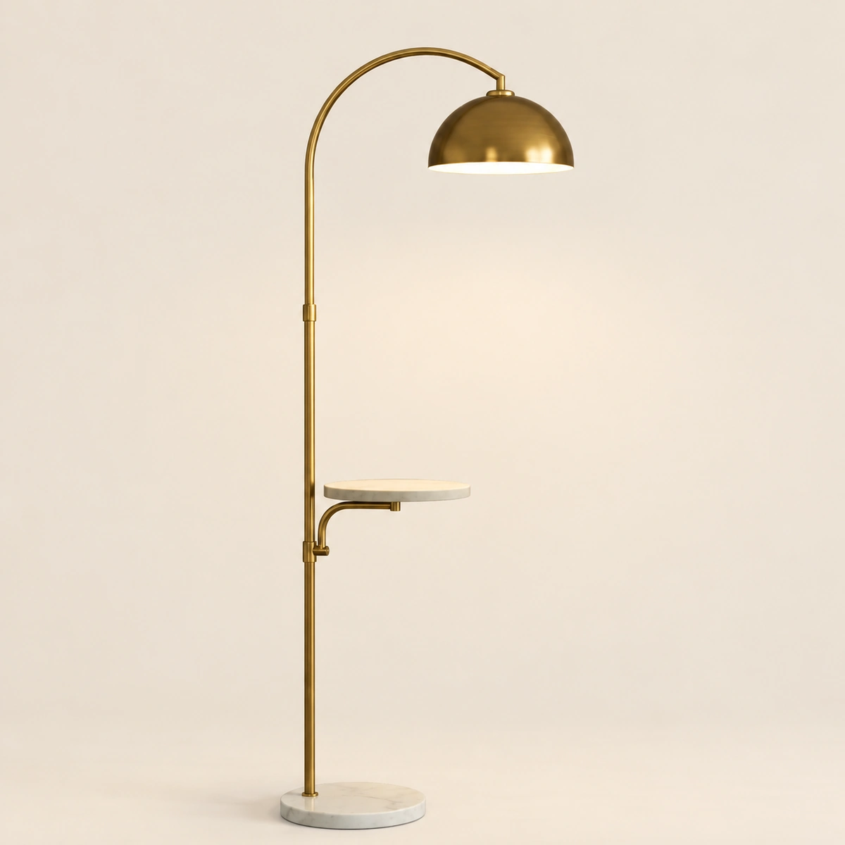 Okila Gold & White Metal Floor Lamp