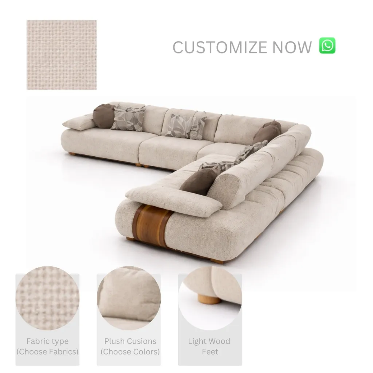 Ovana Sofa Set | Modern Modular Oversized L-Shaped…