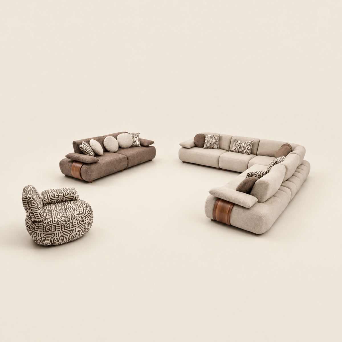 Ovana Sofa Set | Modern Modular Oversized L-Shaped…