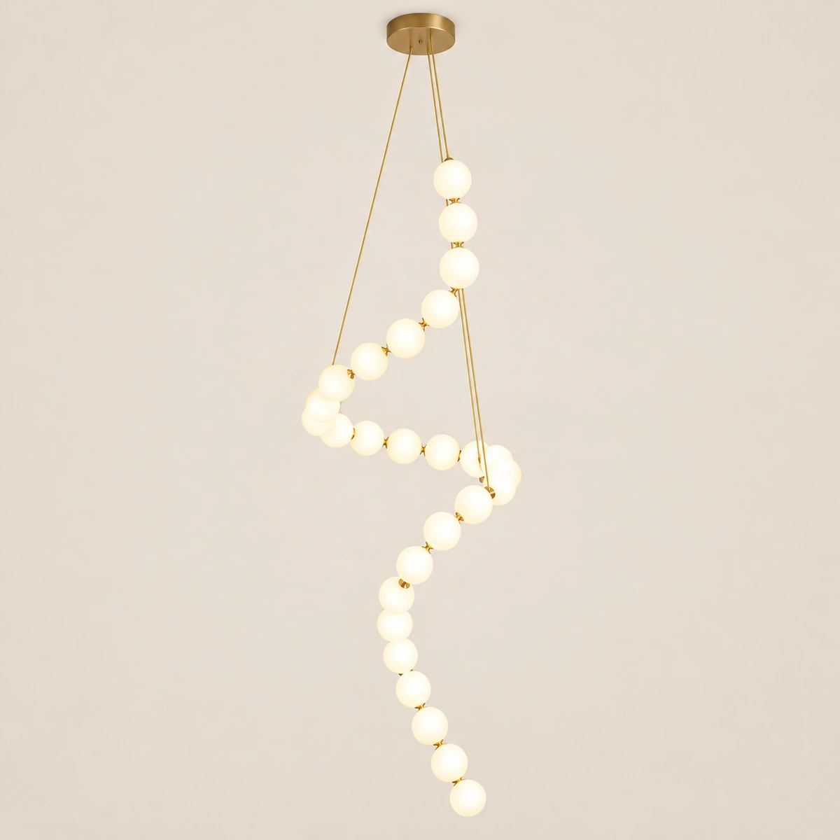Pala Double Height Gold Platted Iron Pendant Light