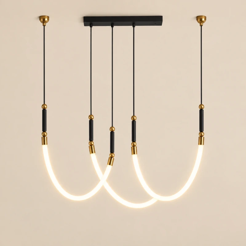 Modern Pendant Light SOLENE Stunning Black White 3-Color LED Fixture UAE
